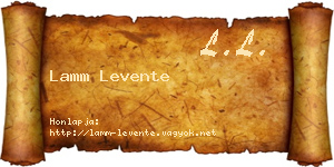 Lamm Levente névjegykártya