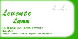 levente lamm business card